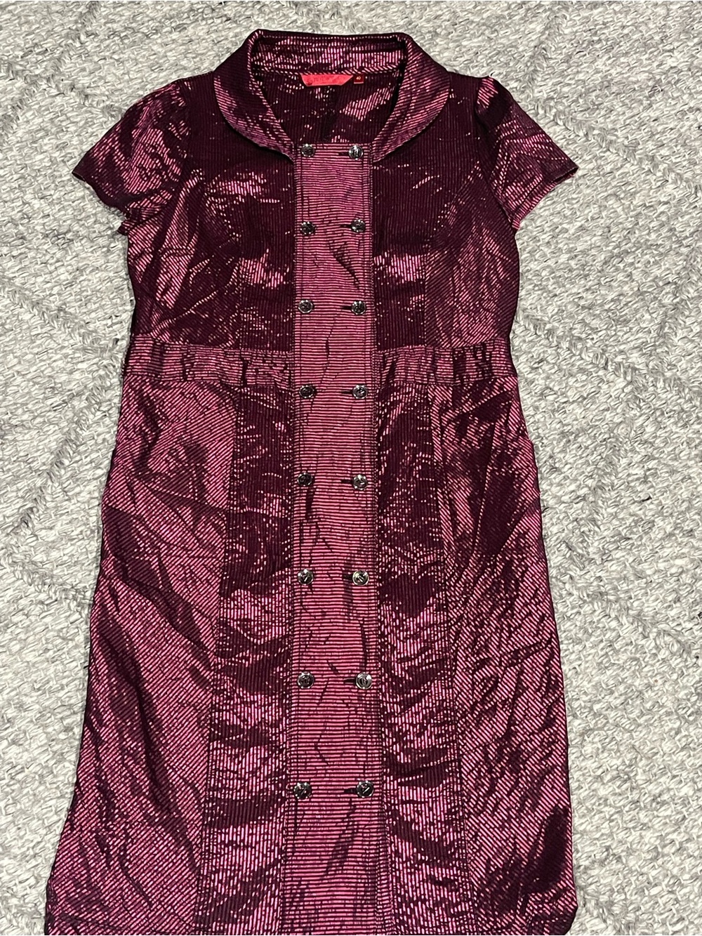 Short Sleeve Mini Dress in Deep Burgundy